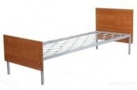 Кровать одноярусная металлическая с ДСП-спинками (1900х700х650 мм.) для строителей и рабочих